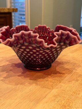 Fenton Plum Opalescent Hobnail
10" LARGE BOWL, RARE and SPECTACULAR!!!!!
